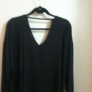 Black V-neck shirt